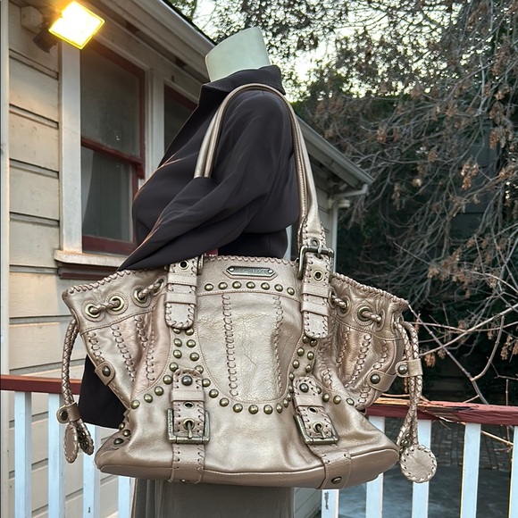 Large Bronze Mettalic Studded Tote
